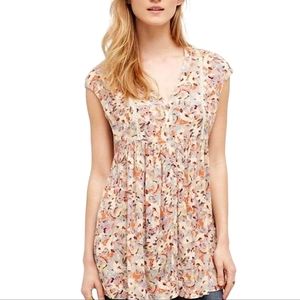 Anthropologie Floral Tunic Top